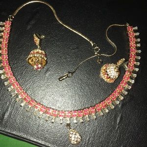 Pink stone Indian  set